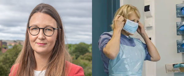 Two photos of women