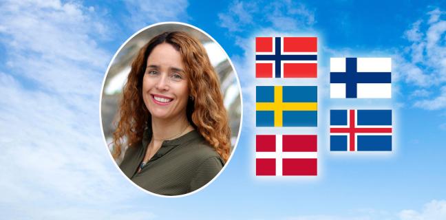 photo of Christine and the Nordic flags