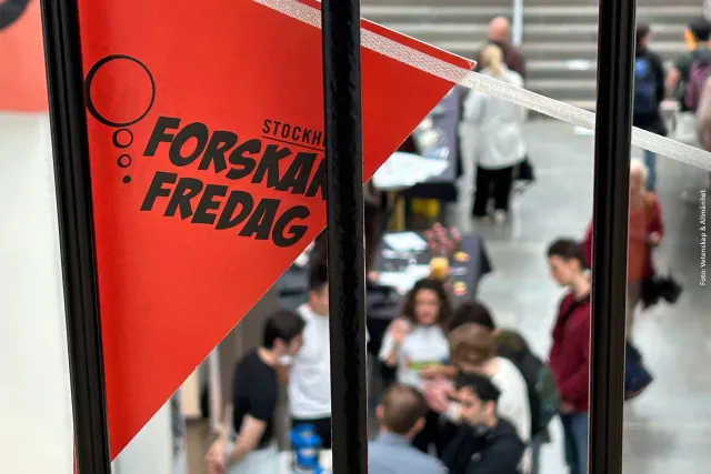 Flag with text Forskarfredag