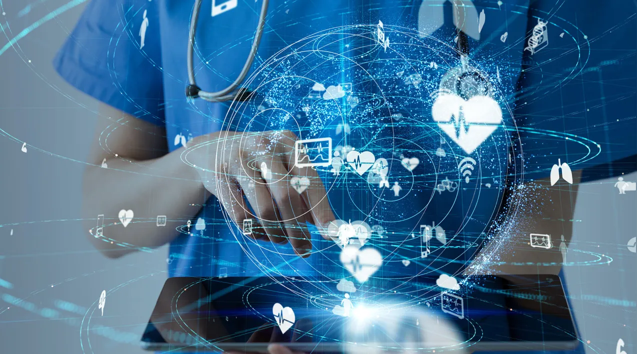 Hand holding computer