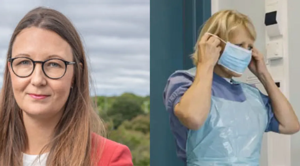 Two photos of women