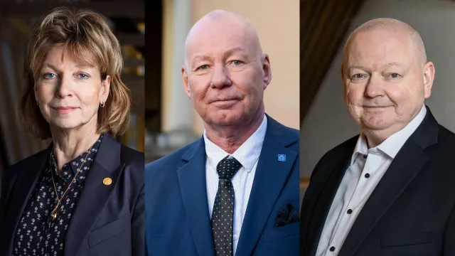 Foto av en kvinna och två män